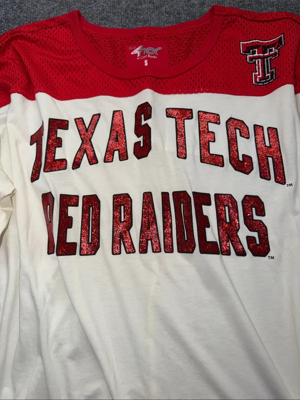 47 Brand Texas Tech Red Raiders women's 3/4-sleeve fashion jersey with glitter graphic - Image 2