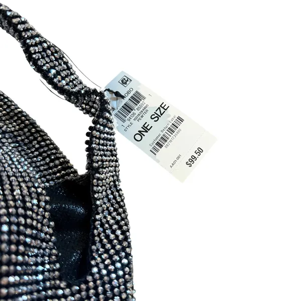 I.N.C. International Concepts Rhinestone Pewter Hobo Mini Purse - Image 7