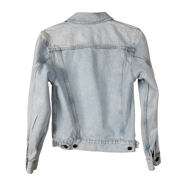 Reformation Jeans Jacket Women XS Blue Tahoe Light Wash Denim Button Front - Image 6