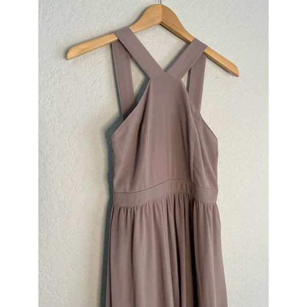 Lulus Air of Romance Taupe Maxi Dress Small Wedding Bridesmaid Formal Neutral - Image 7