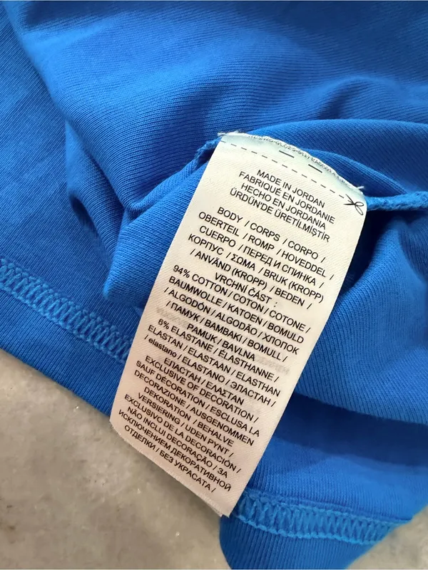 NWOT LRL Lauren Ralph Lauren Size S Blue Boat Neck Cuffed Sleeve Top Cotton - Image 14