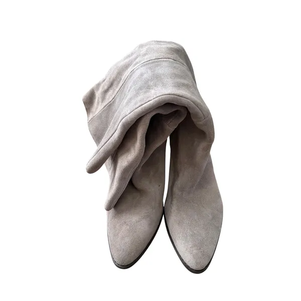 Nine West Ceynote Grey Suede Knee High Cone Heel‎ Pointed Toe Boots Womens 8M - Image 5