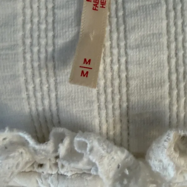 White Ruffled Women's knit top by Free People “More Romance” white medium - Image 3