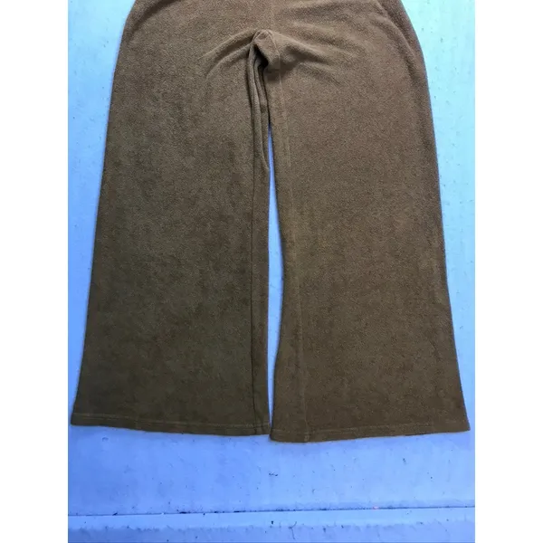 OFFLINE by Aerie Jumpsuit Women XS Brown Terry Cloth Wide Leg Loungewear - Image 7