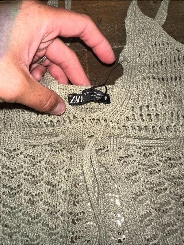 NWT Zara Bershka Tie Front Crochet Top - Image 7