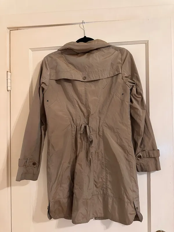 Cole Haan Signature Women's Khaki Tan Lightweight Zip-Up Trench Coat Jacket S - Image 3
