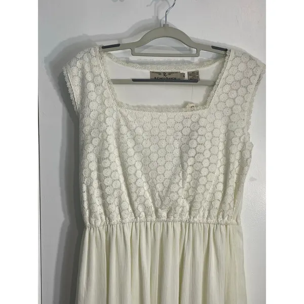 R Cinco Ranch Dress Large Off White Floral Lace Coastal Cowgirl Western NWT - Image 2