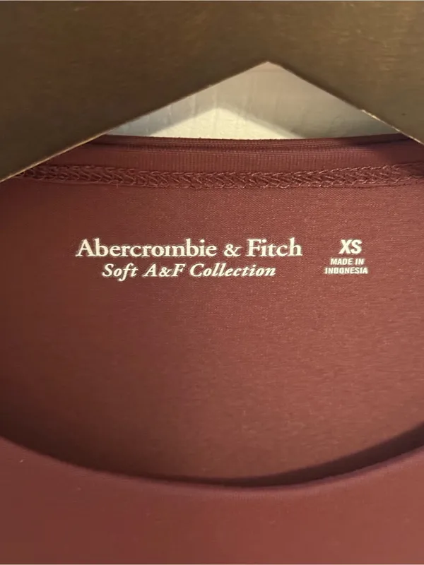 Abercrombie & Fitch Brown Long Sleeve Crewneck Bodysuit - Image 4