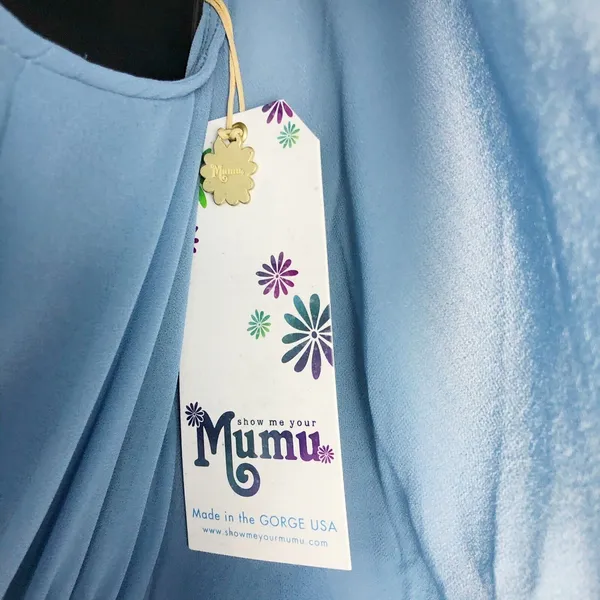 SHOW ME YOUR MUMU Coastal Blue Hacienda Maxi Dress Small - Image 4