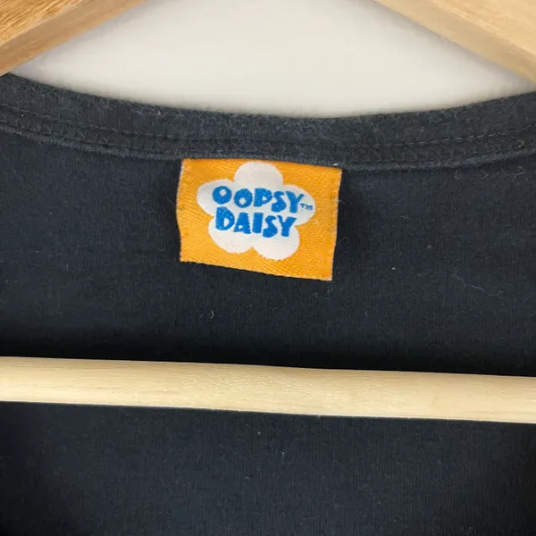 Oopsy Daisy Vintage Y2K 2000’s Black Warning! Out Of Control Tee - Image 7