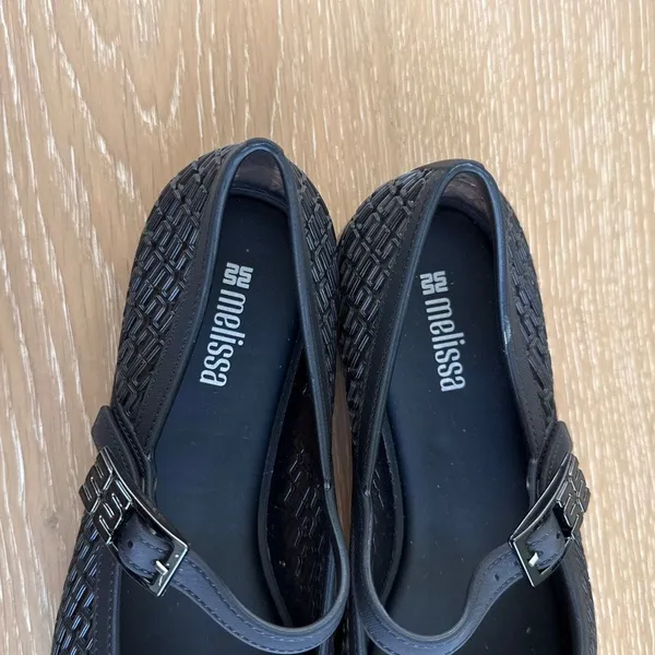 Melissa Harper Jelly Mary Jane Flats Size US6 Dark Grayish Black - Image 2