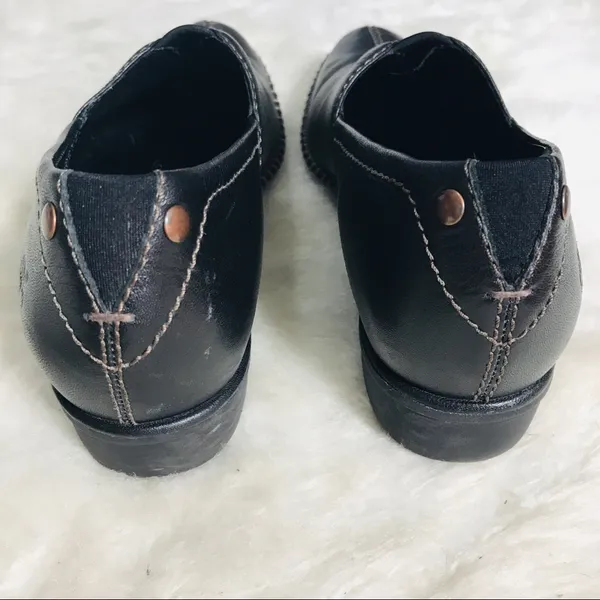 Timberland Black Leather Slip On Shoes Size 6 - Image 5