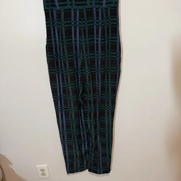 Thakoon NWT Plaid Striped Combo Silk Sleeveless Jumpsuit‎ Size 6 - Image 5