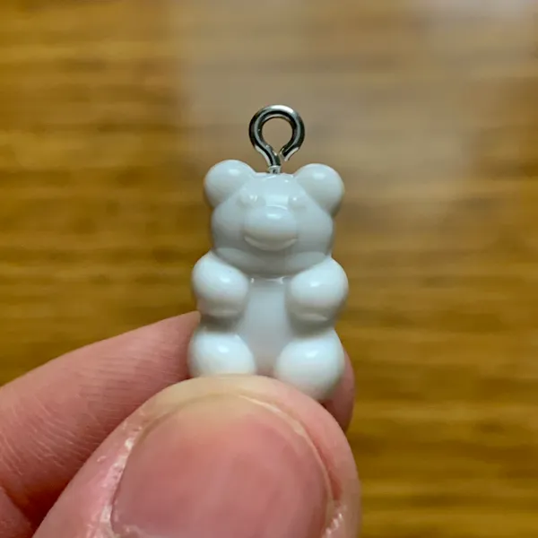 White Gummy Bear Charm Pendant - Image 3