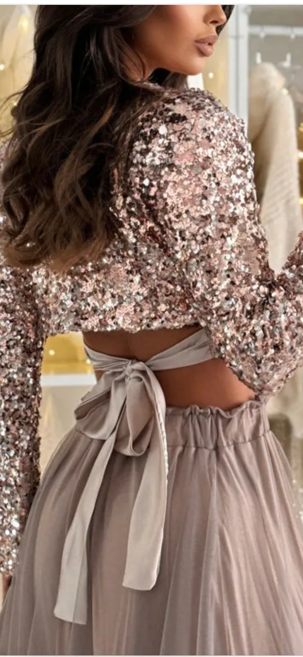 Margovil sequined top and mesh skirt - Image 2