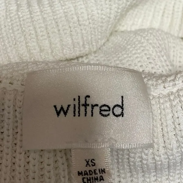 Aritzia Wilfred White Sleeveless Ribbed Knit Sculpt High Neck Crop Top Size XS - Image 3