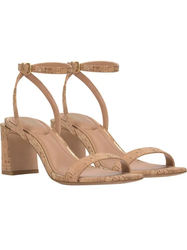NWT Vince Camuto Hamda Ankle Strap High Heel Sandals Natural Brown / Gold 8.5M - Image 5