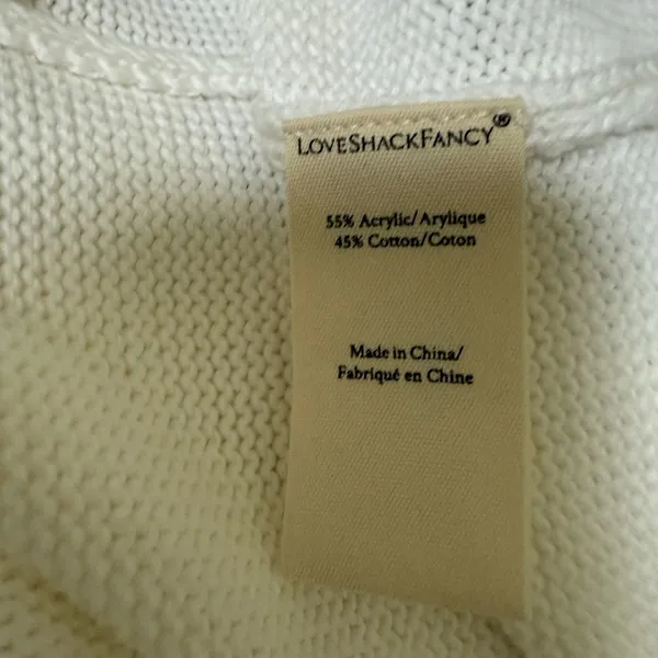 LoveShackFancy‎ Indiana Mini Dress Womens Large Tennis White Embroidered Knit - Image 9