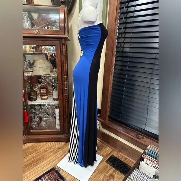 REMAIN Colorblock Striped Strapless Maxi Dress Cutout Back XS Coastal Boho - Image 8