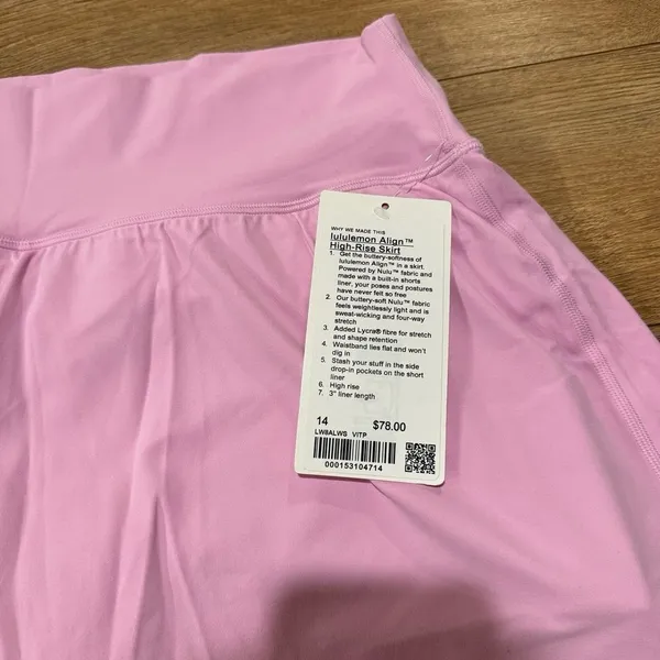 NWT Lululemon Align High-Rise Skirt in Vitapink Size 14 - Image 7