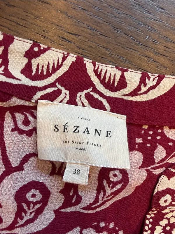 Sézane Boheme Midi Dress in Ornamental Print Size 38 - C11-644 - Image 3