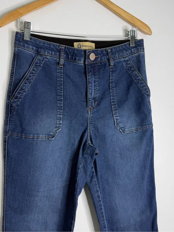 Democracy Ab Technology Bootcut Jeans Size 8 Stretch Blue Patch Pocket - Image 6