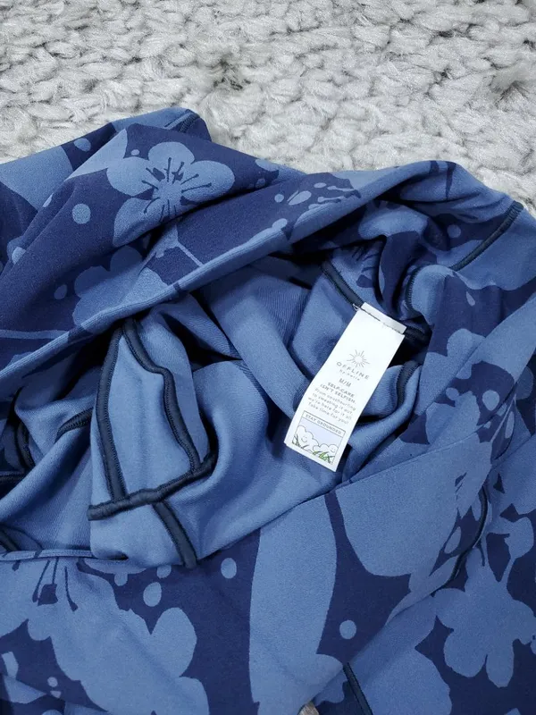 Offline Aerie Real Me Floral High Rise Crossover Super Flare Legging Medium Blue - Image 2