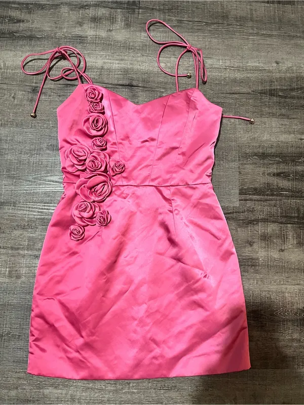 HELLO MOLLY Mini Luxuries Satin Mini Dress in Pink - Image 4