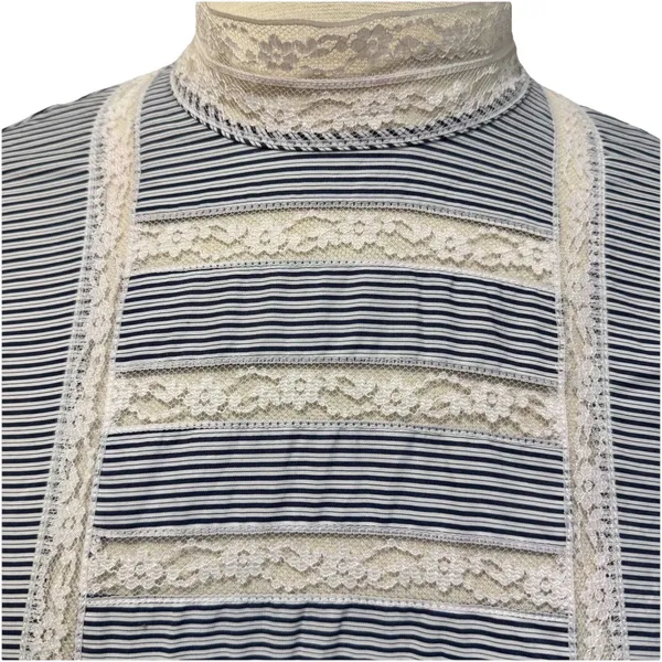 Ralph Lauren Womens Shirt Blouse Med Lace Trim Victorian Cottagecore Soft Girl - Image 4