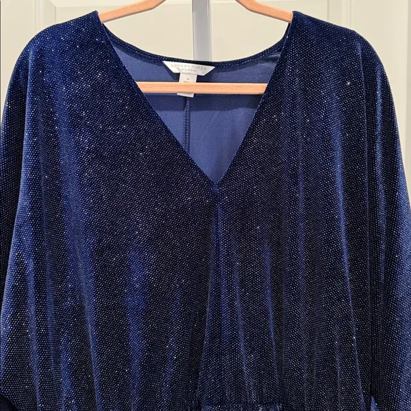 London Times NWT Plus Size 3X Navy Sparkle Party‎ Dress Evening Cocktail - Image 4