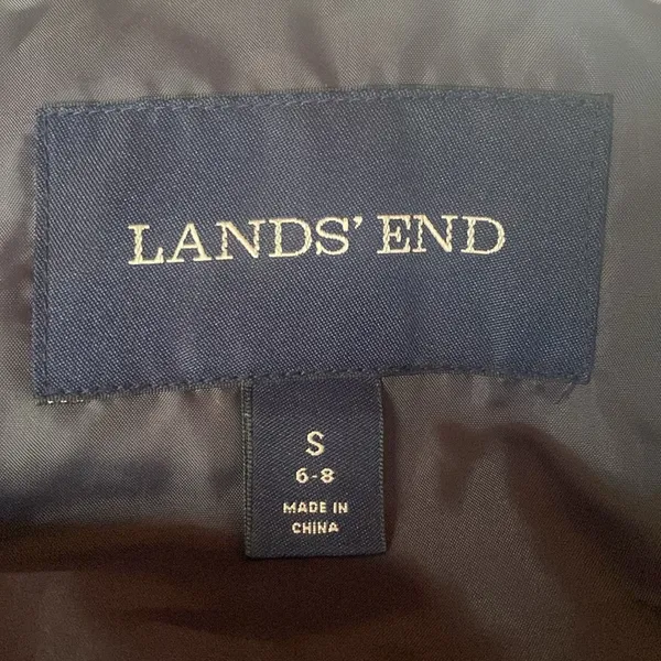 LANDS' END PS (6-8) Slate Shimmer 600 Fill Power Down Feather Vest SMALL 6-8 - Image 3