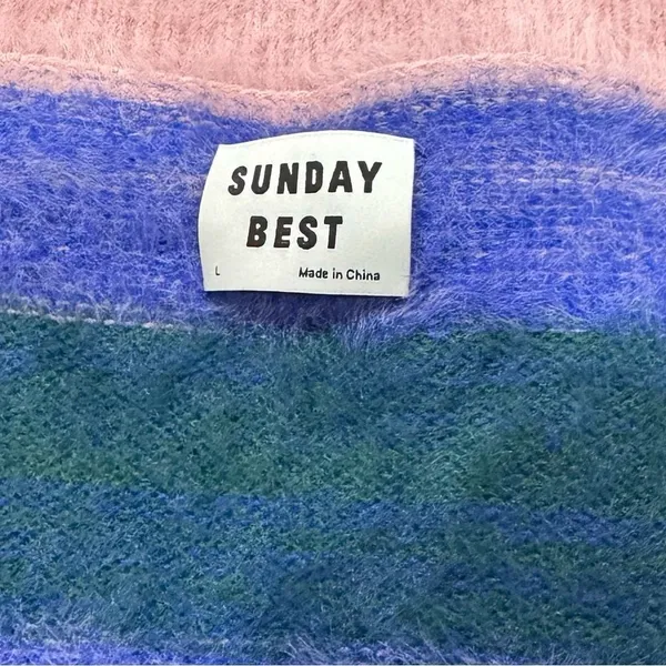 Aritzia Sunday Best Reese Cardigan Purple Pink Cropped Women’s Large - Image 2