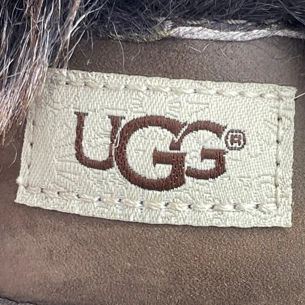 UGG Ellee Kids Brown Faux Fur Leather Buckel Strap Round Toe Ankle Boots Size 5 - Image 5