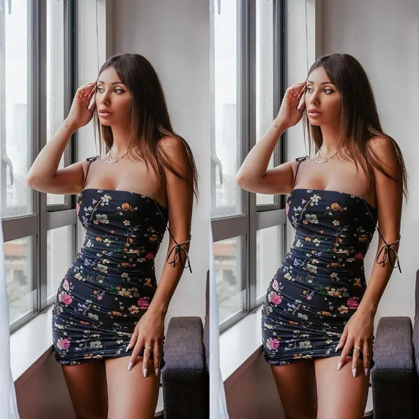 Aritzia Sunday Best XXS Caruso Black Floral Mesh Midi Dress Ruched Bodycon New - Image 2