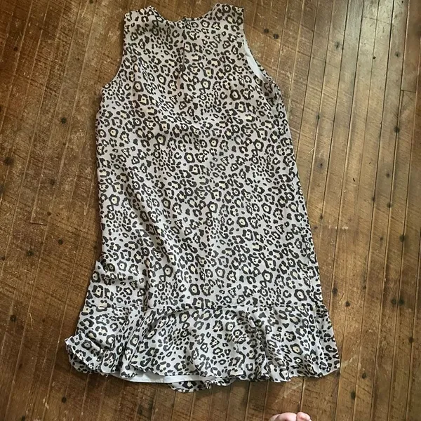 Loft Ann Taylor cheetah ruffled hem travelcore S dress - Image 3