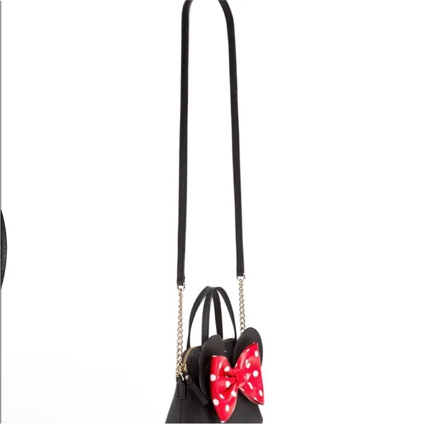 Kate Spade Minnie Mouse Mini Maise Crossbody Bag Purse Disney Black Ears Leather - Image 11