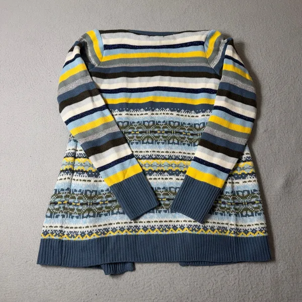 BDG Urban Outfitters Women Blue Striped Fair Isle Cardigan Sweater S NEW - Image 2
