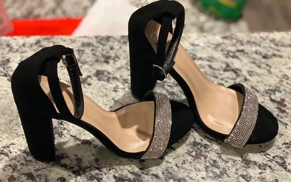 Black Heels With rhinestones Size 6.5 - Image 3