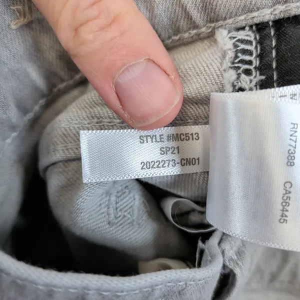 Madewell Slim Demi-Boot High Rise‎ Gray Jeans MC513 Womens 28 Raw Hem Stretch - Image 5
