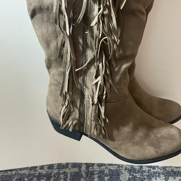 Charlotte Russe Brown Over the Knee Fringe Boots - Image 2