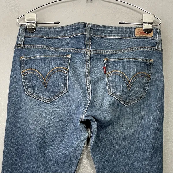 Levis Too Superlow 524 Jeans Size 9 Blue Denim 30X30 Slim Straight Cigarette - Image 3