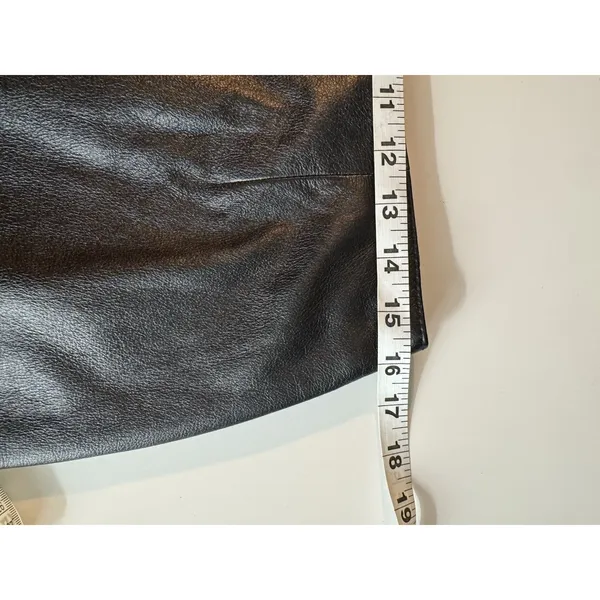 VTG 80’s Wilsons Leather Mini Skirt Womens 12 Black Goth Grunge Moto Punk Biker - Image 9