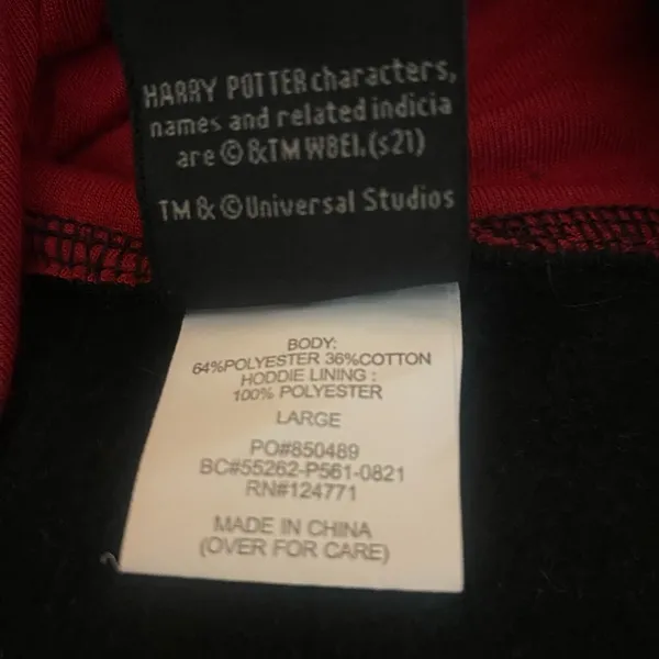 Harry Potter Wizarding World Hoodie size large - Image 6