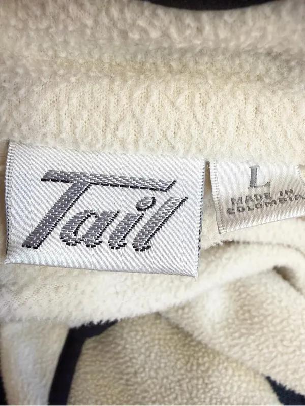 TAIL Vintage Women’s Full Zip Fleece Sleeveless Golf Vest Cream Trim Size Large - Image 3