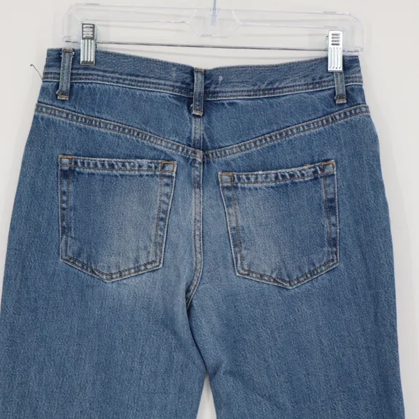 Free People Maggie‎ Mid Rise Button Fly Straight Leg Denim Jeans Blue Size 25 - Image 9