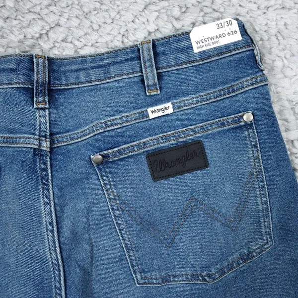 Wrangler Westward 626 High Rise Boot Bootcut Jeans Dark Wash Blue Size 33x30 - Image 4