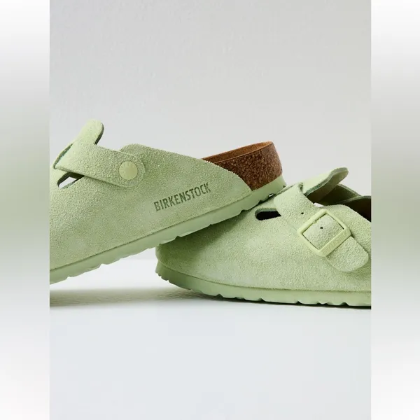 Faded Lime Birkenstock Boston Soft Footbed Clogs - Image 3