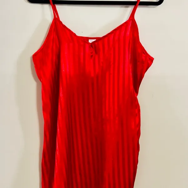 Vintage 90’s Red Slip Chemise Slip Nightgown Large Valentines Day Sexy Siren - Image 2