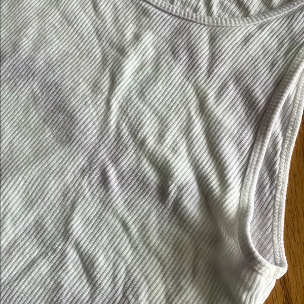 White And Purple American Eagle Ribbed Crop Top - Image 5