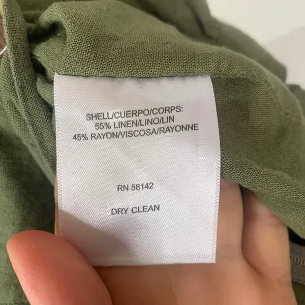 Gal Meets Glam‎ Anthropologie linen green puff sleeves jumpsuit size 6 vacation - Image 6